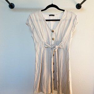 Tan button down dress
